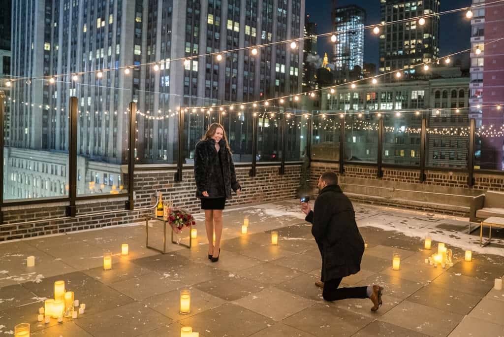 Winter rooftop proposal NYC
