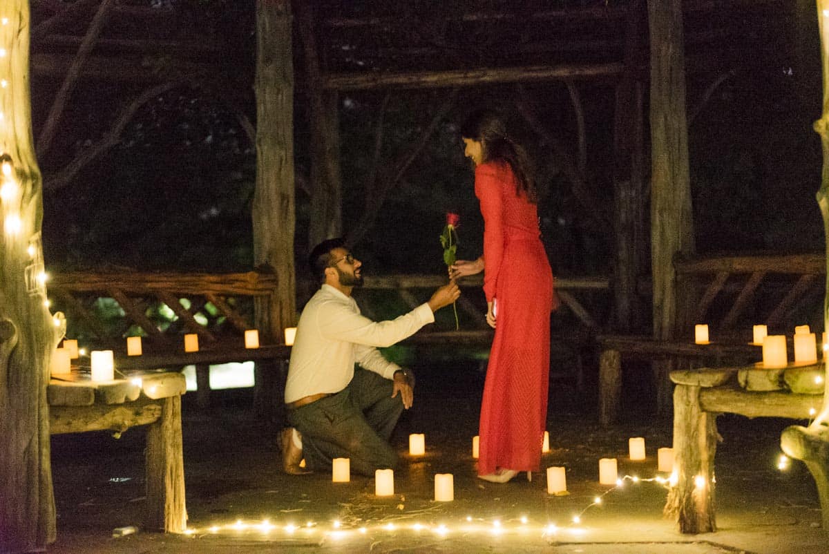 Marriage proposal in central park 